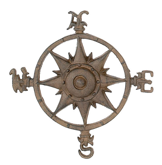 Rust-colored compass rose