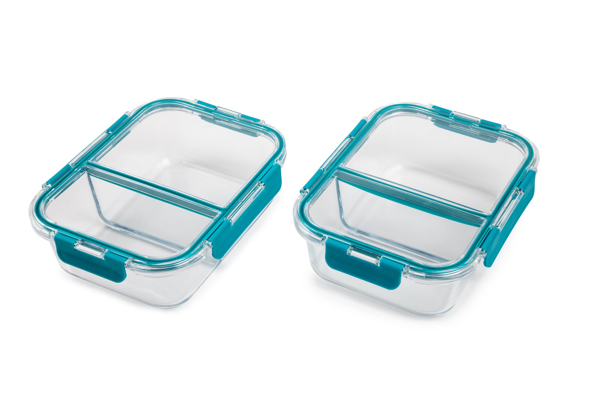 glass food container with divider, glass food container with
