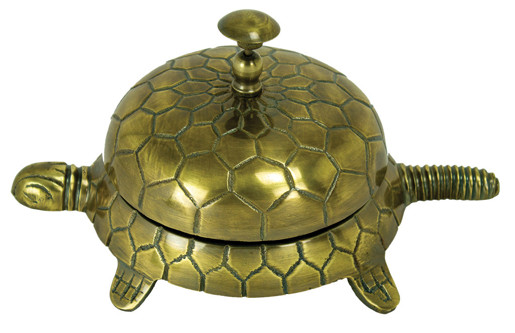 Turtle bell with vintage brass finish