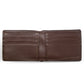 Brown wallet interior with 6 card slots, 2 slip pockets and one cash compartment