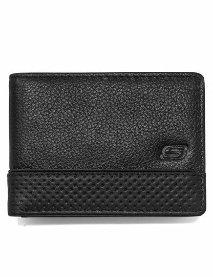 Black slim wallet with "S" on front