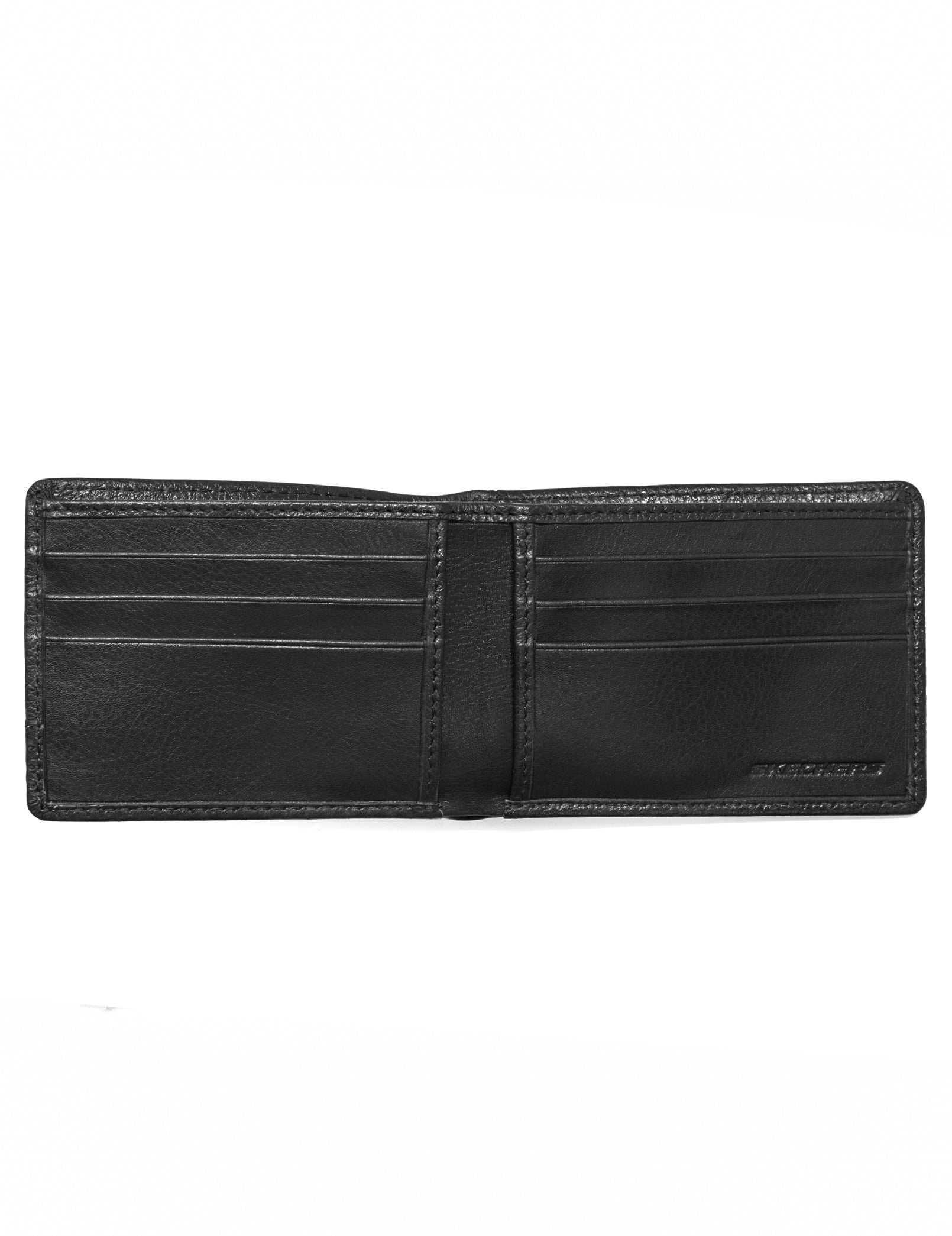 Black slim wallet 6 card slots, 2 slip pockets and one cash compartment
