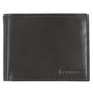 Black leather wallet with 8 card slots, 1 clear slot for your ID, and 1 large bill compartment with RFID blocking technology
