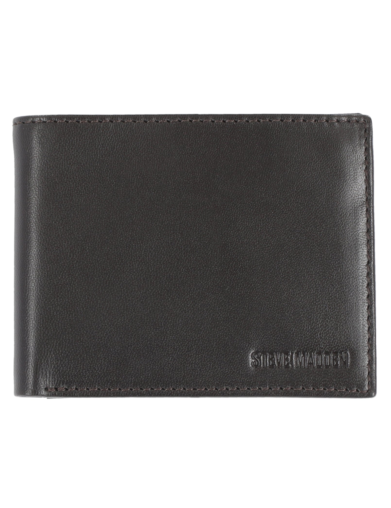 Black leather wallet with 8 card slots, 1 clear slot for your ID, and 1 large bill compartment with RFID blocking technology