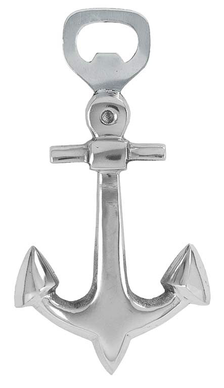 Silver toned anchor bottle opener