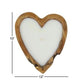 Teak wood candle with heart shaped with solid pattern measuring 10"x12"