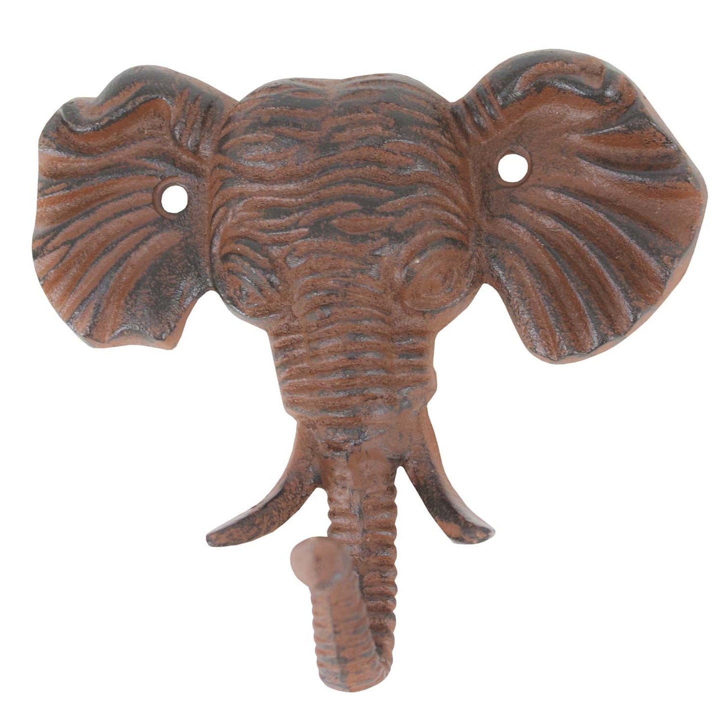 Antiqued cast iron elephant wall hook