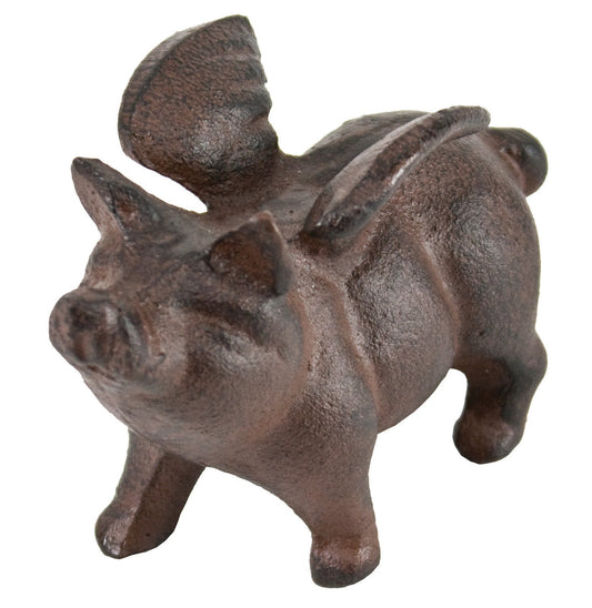 Cast iron flying pig paperweight
