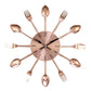 Fork and knife clock hands with copper metallic finish